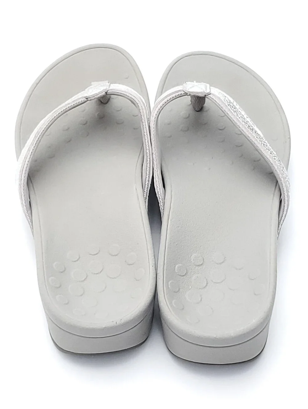 Vionic High Tide Platform Wedge Sandals Silver Metallic Grey Size Womens 9